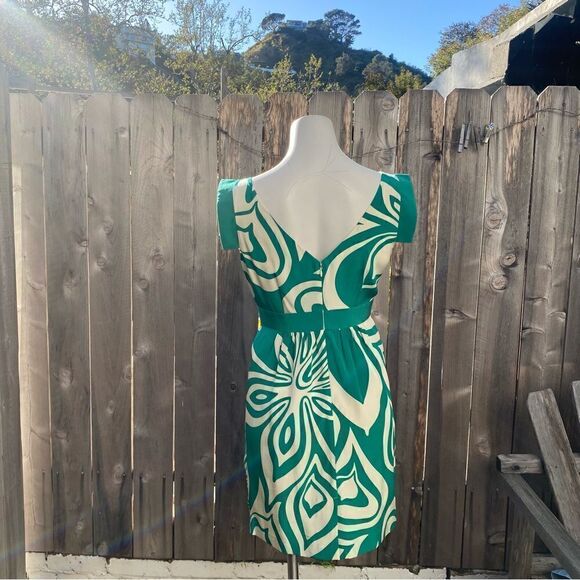 Tibi green and white silk mini dress size 2 - Picture 4 of 7